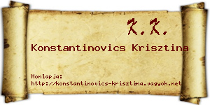 Konstantinovics Krisztina névjegykártya