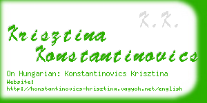 krisztina konstantinovics business card